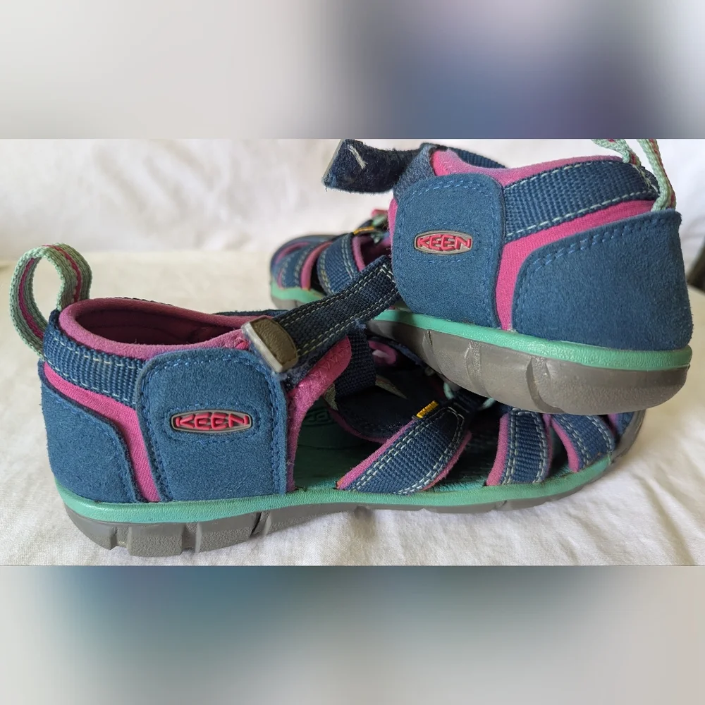 Keen Kids Size 3 Seacamp Newport Sandals Washable Blue Pink